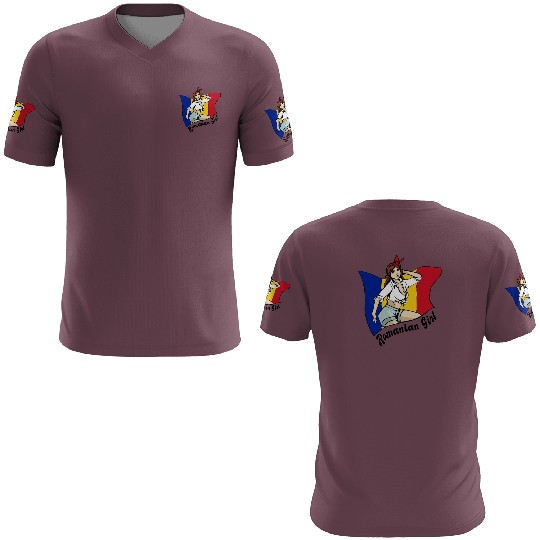Romanian girl flag design 3D T Shirts