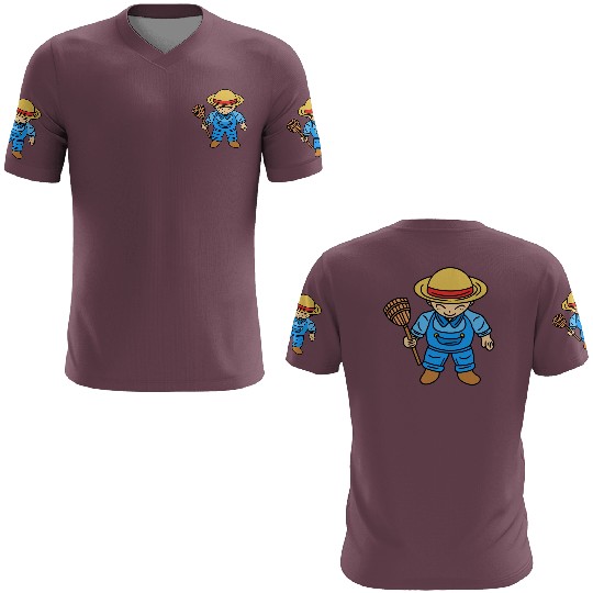 Cute Chibi Farmer Boy 3D T Shirts