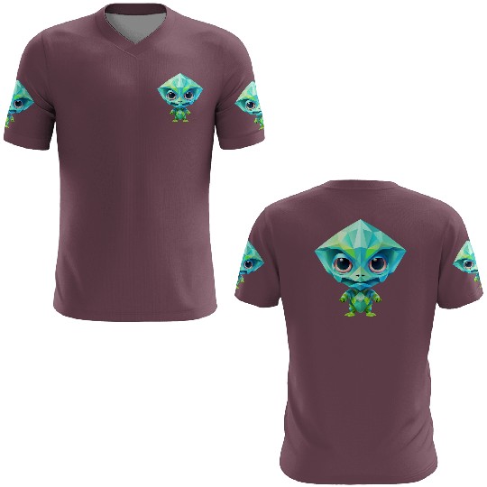 Alien Extraterrestrial Green Polygon 3D T Shirts