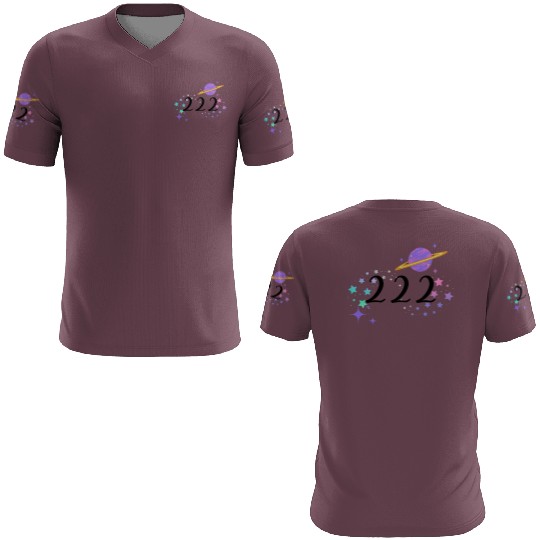 Angel Numbers 222 Purple Saturn with Stars 3D T Shirts
