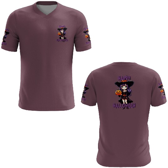 Happy Halloween purple witch 3D T Shirts