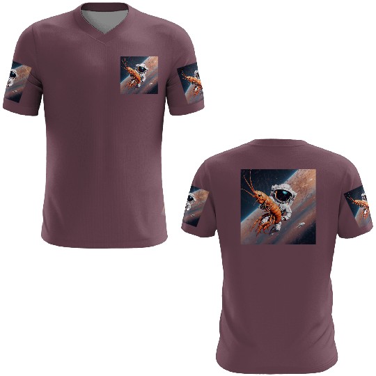 Astronaut in space with shrimp 3D T Shirts