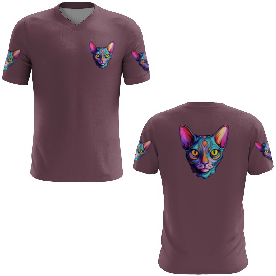 Sphynx Cat kitty Psychedelic Vibrant Colors 3D T Shirts