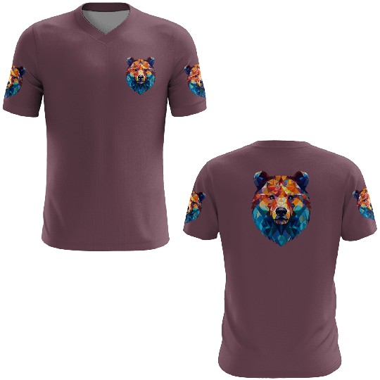 Wild Psychedelic Bear Geometric Vibrant 3D T Shirts
