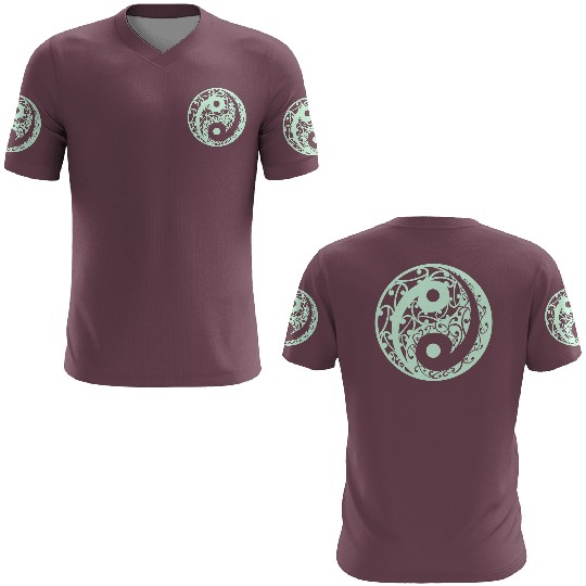 Yin And Yang In A Light Green Colour 3D T Shirts