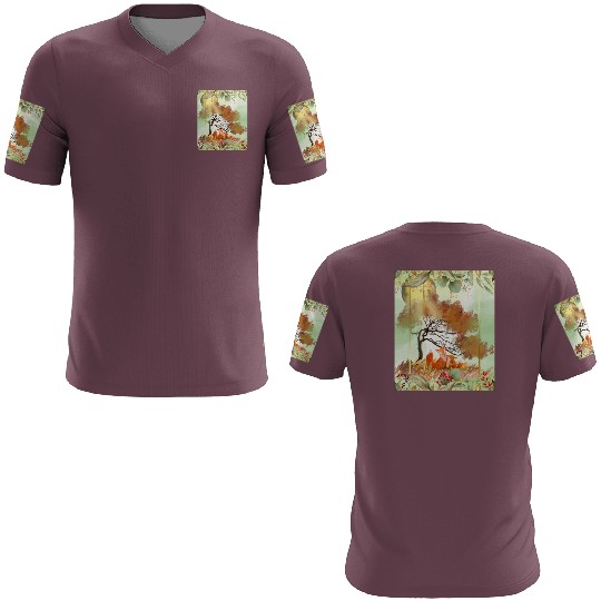"Autumn Foxes - Tranquil Seasonal Scene" 3D T Shirts