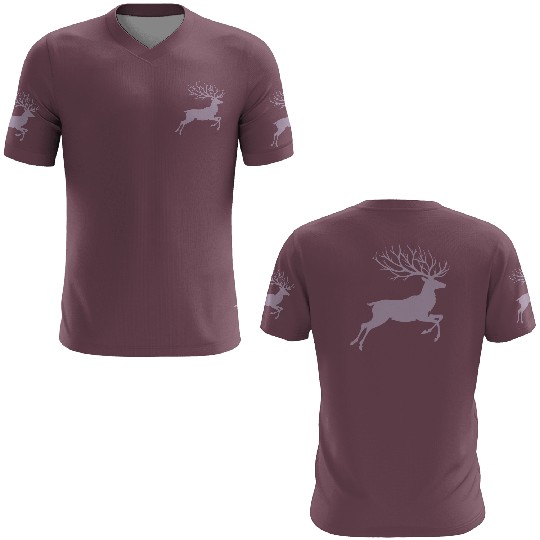 Reindeer silhouette deer antlers Christmas 3D T Shirts