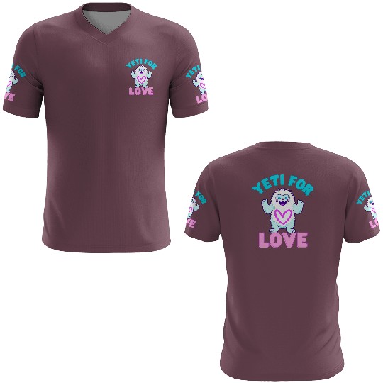Yeti for Love Funny Valentines Day 3D T Shirts