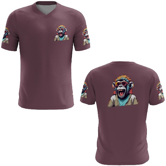 Retro Laughing Monkey 3D T Shirts