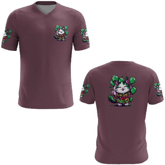 Kawaii St Patricks Day Cat With Balloons 3D T Shirts