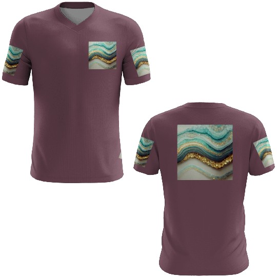 Teal Agate Geode Stone 3D T Shirts