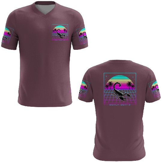 Beach Beats Retro Scorpion - Synthwave Sunset 3D T Shirts
