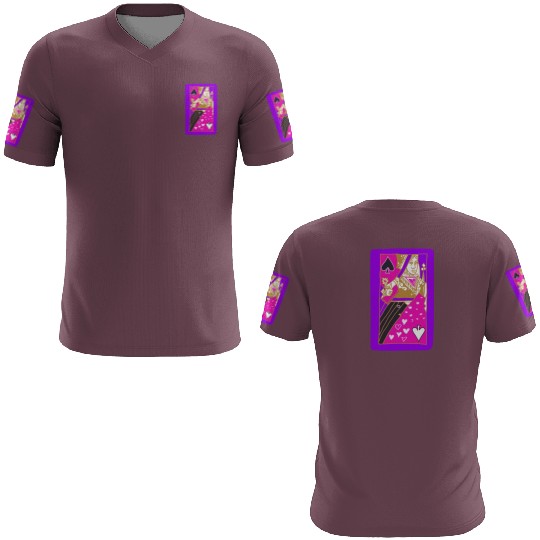 Purple Queen Of Spades Playing Card 3D T Shirts