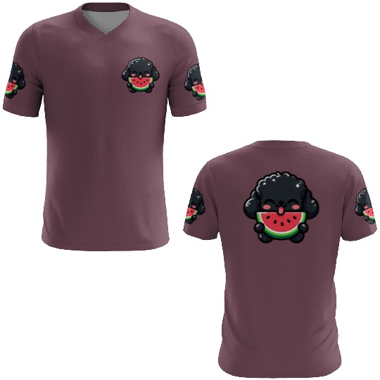 Summery Poodle with Watermelon 3D T Shirts