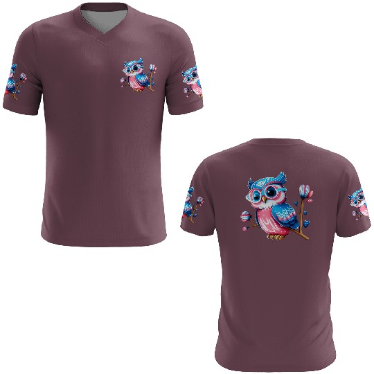 Red White and Blue Owl 3D T Shirts