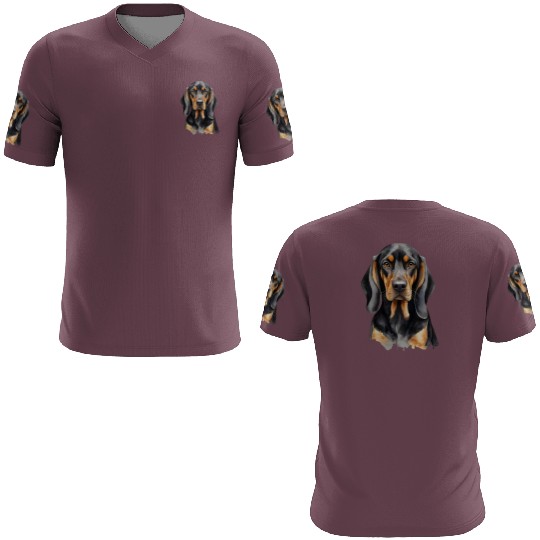 Elegant watercolor Black & Tan Coonhound Dog 3D T Shirts