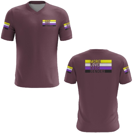 Non Binary Pride NB More Love Less Gender LGBTQ 3D T Shirts