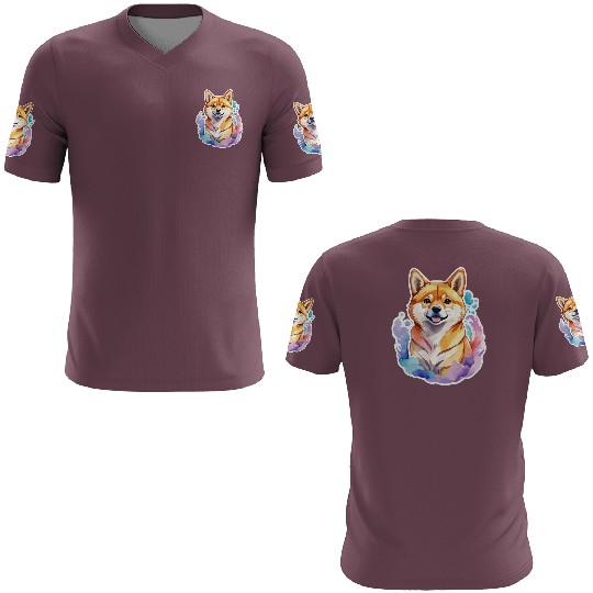 Shiba Inu Watercolor 3D T Shirts