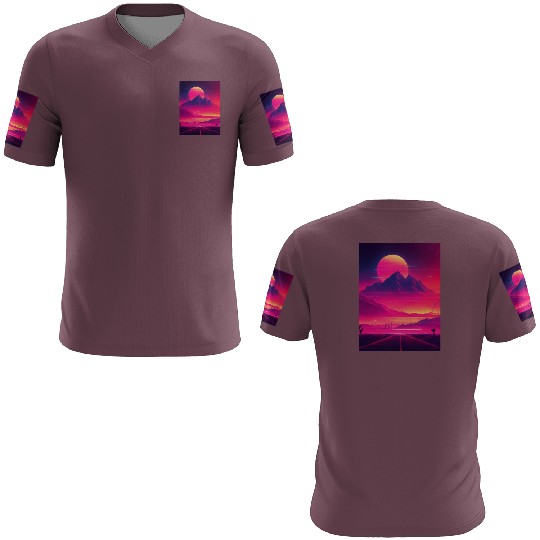 Neon Horizon: A Synthwave Journey 3D T Shirts