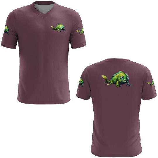 Monster Fish Green Color Crawling on the Seabed 3D T Shirts