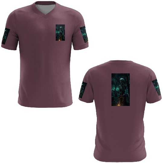 Rising Skeleton in the Graveyard 3D T Shirts