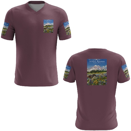 Mount Rainier Paradise Meadows 3D T Shirts