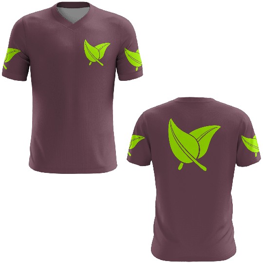 2 Green Beautiful Leaves Eco Spring Summer Nature 3D T Shirts