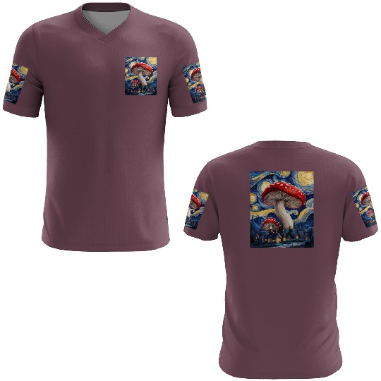 Starry Night Mushroom Surreal Dreamscape nature 3D T Shirts