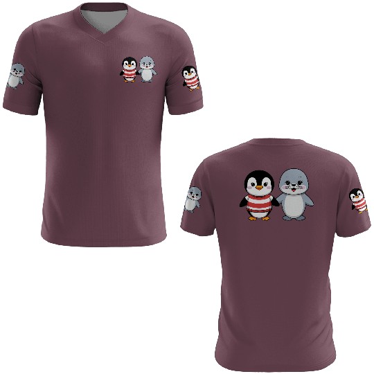 Penguin and Seal Friends 3D T Shirts