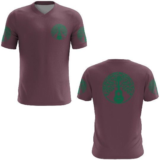 ukulele tree mandala green 3D T Shirts