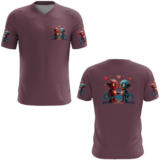 Cute Robot Hearts 3D T Shirts