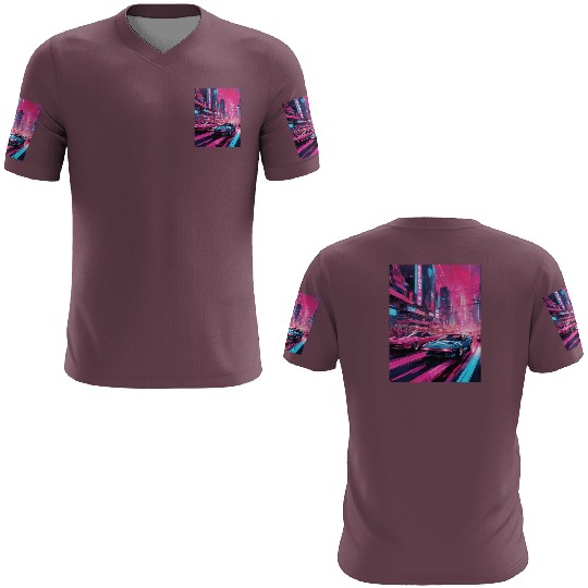 Street racers in downtown Tokyo Vaporwave 3D T Shirts