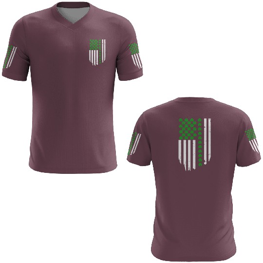 US American flag St Patricks Day Vintage Shamrocks 3D T Shirts