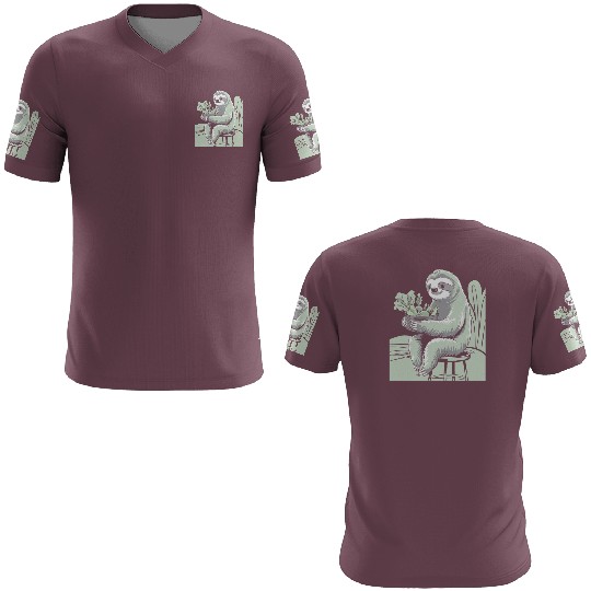 Cute Sloth Hugging Plants Vegan Vegetarian 3D T Shirts