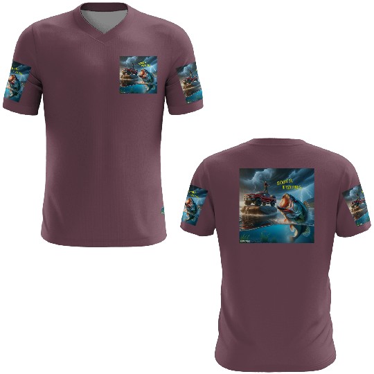Sober Fishing,Large Mouth Bass. 3D T Shirts