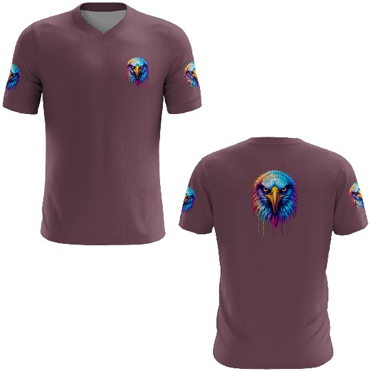Hyper-Realistic Neon Graffiti Eagle Face –Product 3D T Shirts