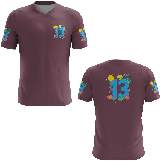 Space Themed Number 13 Birthday 3D T Shirts