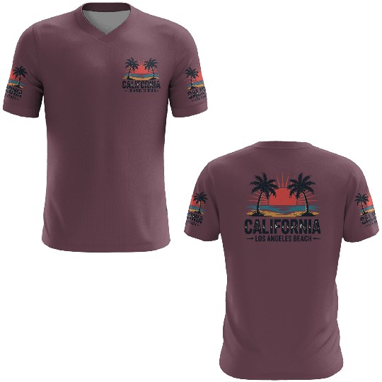 Trendy Los Angeles California Palm Tree Beach Suns 3D T Shirts