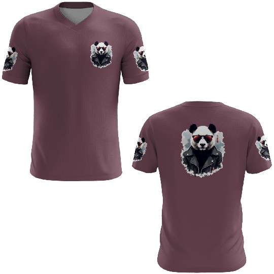 Cool Panda with Sunglasses & Leather Jacket 3D T Shirts