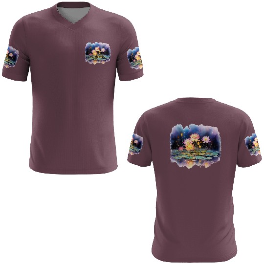 Retro Zen Lotus Firefly Night 3D T Shirts