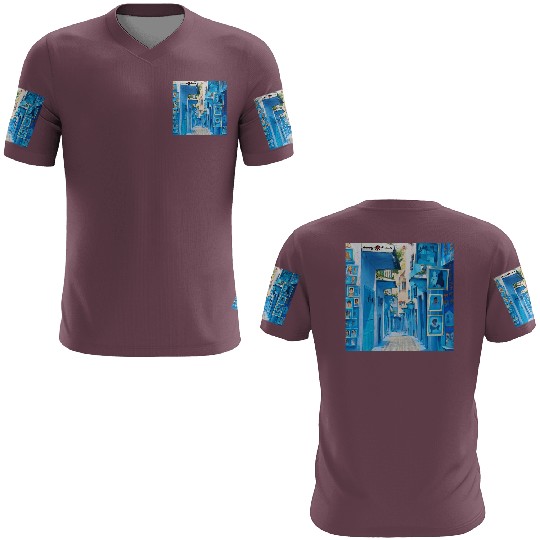 Chefchaouen Blue City Landscape 3D T Shirts