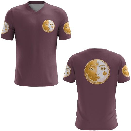 Celestial  Lunar Sun Face Art 3D T Shirts