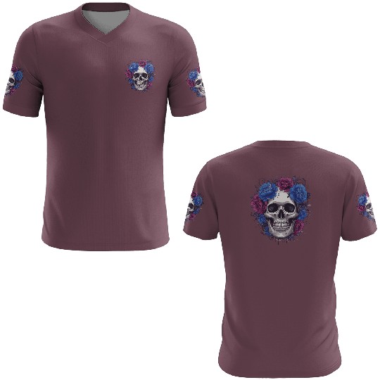 Floral Skull Art Print 3D T Shirts