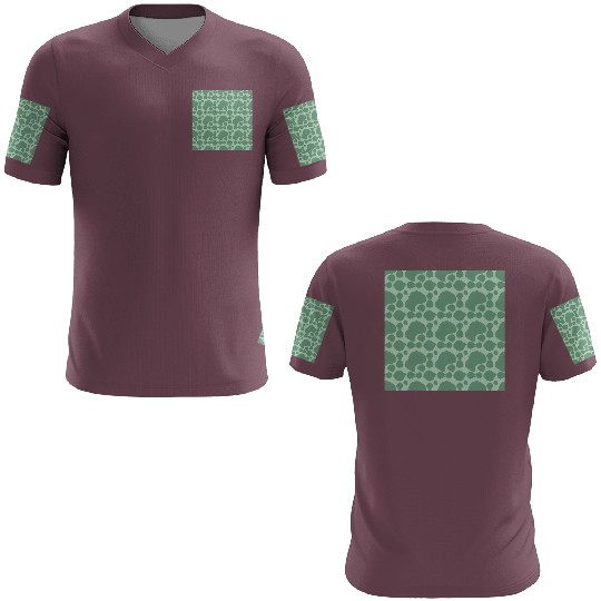 Abstract Leaf Pattern in Mint Green 3D T Shirts