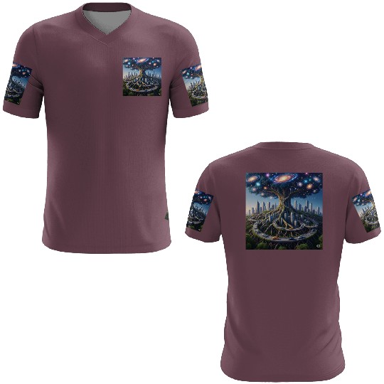 Celestial Urban Tree of the Cosmos 3D T Shirts