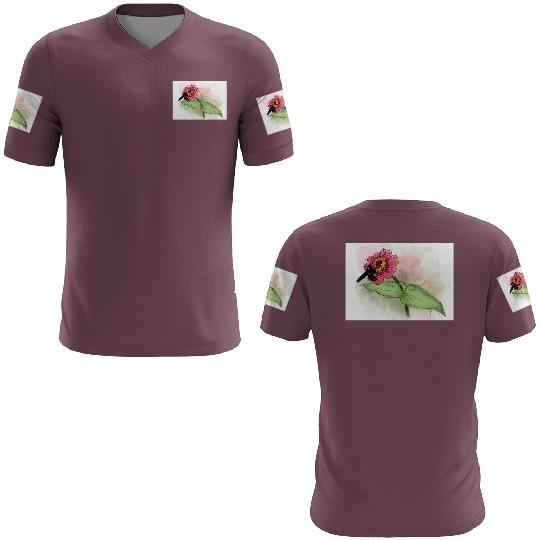 Wildflower and Bumblebee Illustration 3D T Shirts