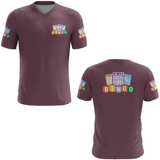 Colorful Bingo Player Fun Cards 3D T Shirts