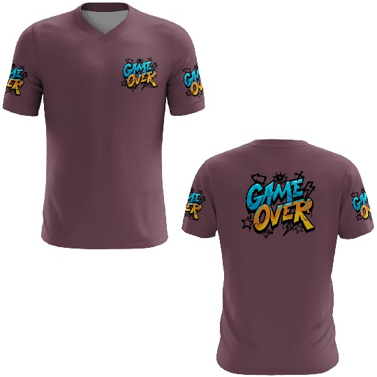 Blue and Yellow Graffiti Game Over 3D T Shirts