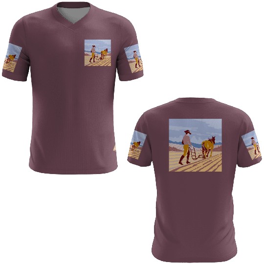 Farmer in Palouse Eastern Washington State WPA Art 3D T Shirts