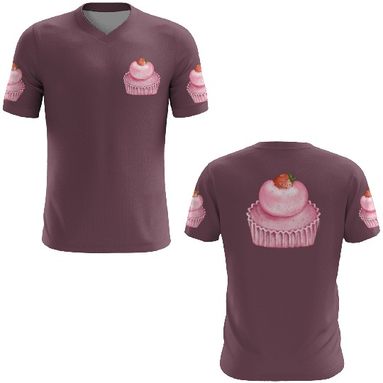 Strawberry Pink Pastry Design 3D T Shirts